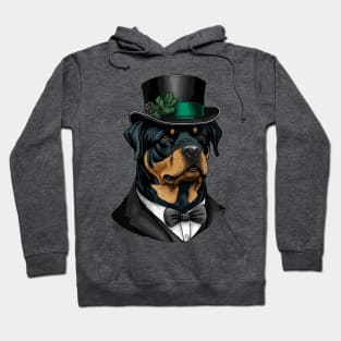 Rottweiler Funny Top Hat Hoodie